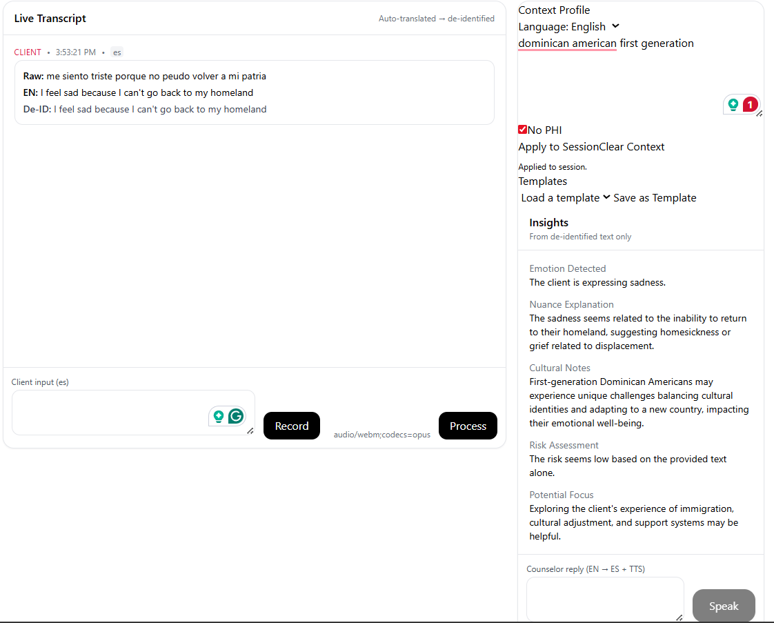 Context Profile showing cultural resonance
